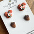 Handmade Autumn Stud Earrings / Set of 2 pairs of Studs / Handmade Polymer Clay Jewellery