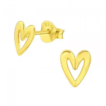 Open heart Gold Stud