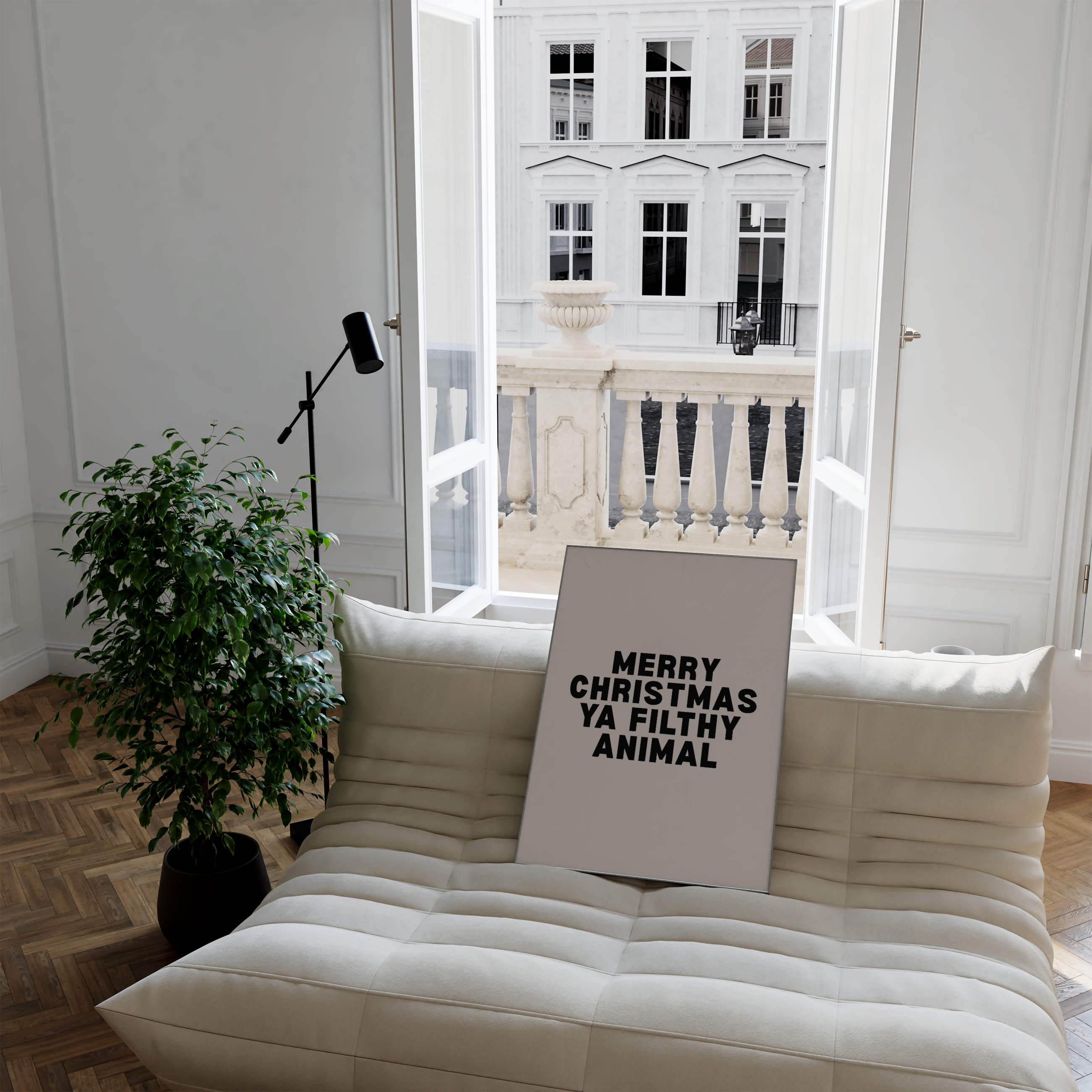 MERRY CHRISTMAS YA FILTHY ANIMAL WALL ART PRINT