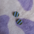 Polymer Clay Stripy Circle Stud Earrings