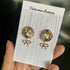 Crystal Embroidery Earrings with Ribbon Charm