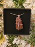 Jasper Wire Wrapped Crystal Necklace on Sterling Silver Chain