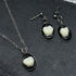 Oval Tooth Necklace & Earrings Set