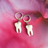 Handmade Resin Teeth Charms On Huggie Hoops