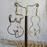 Goddess Woman Form Earrings; Rose Quartz Crystal Feminist Boob Nude Art Female Empowerment Gold Wire Earrings