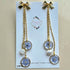 Stainless Steel Real Dried Forget Me Not Flowers Dangle Earrings