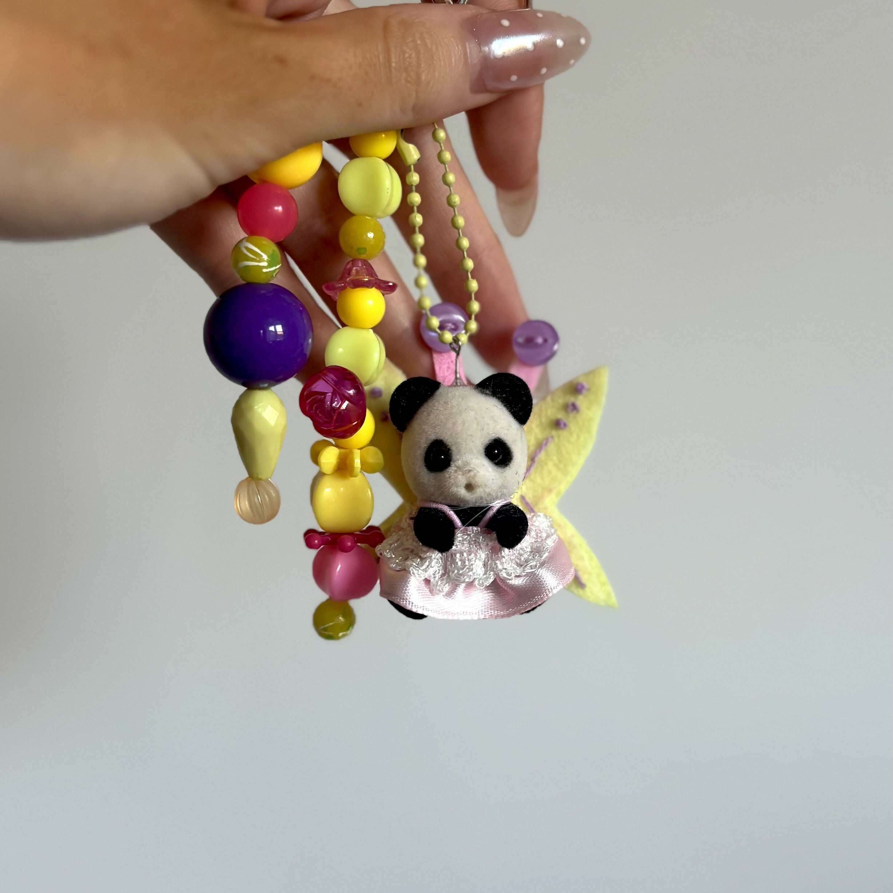 Panda Fairy Felt Keyring