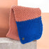 LARGE COSY CHUNKY SCARF - ELECTRIC BLUE & PINK SALMON