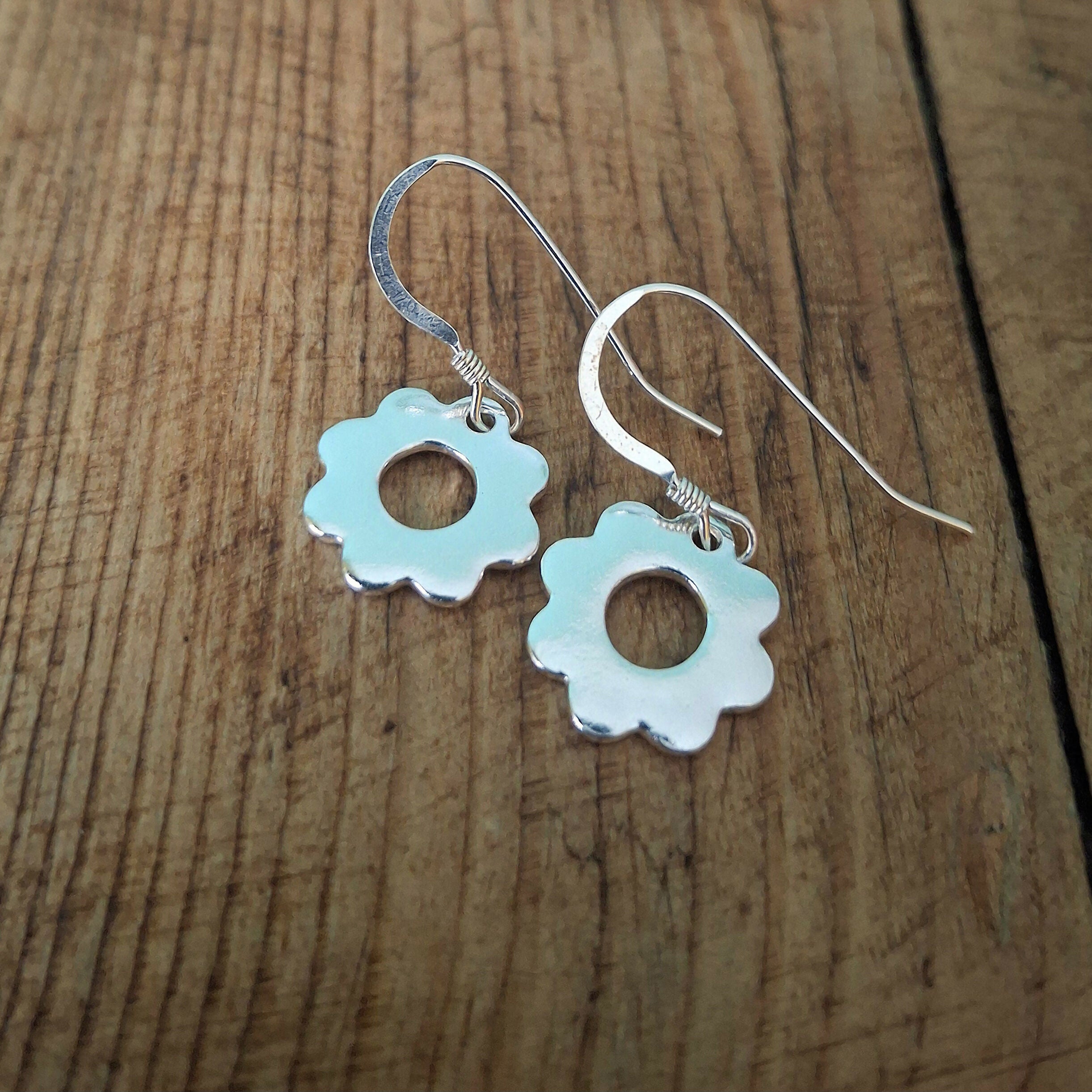 Handmade Silver Flower Earrings
