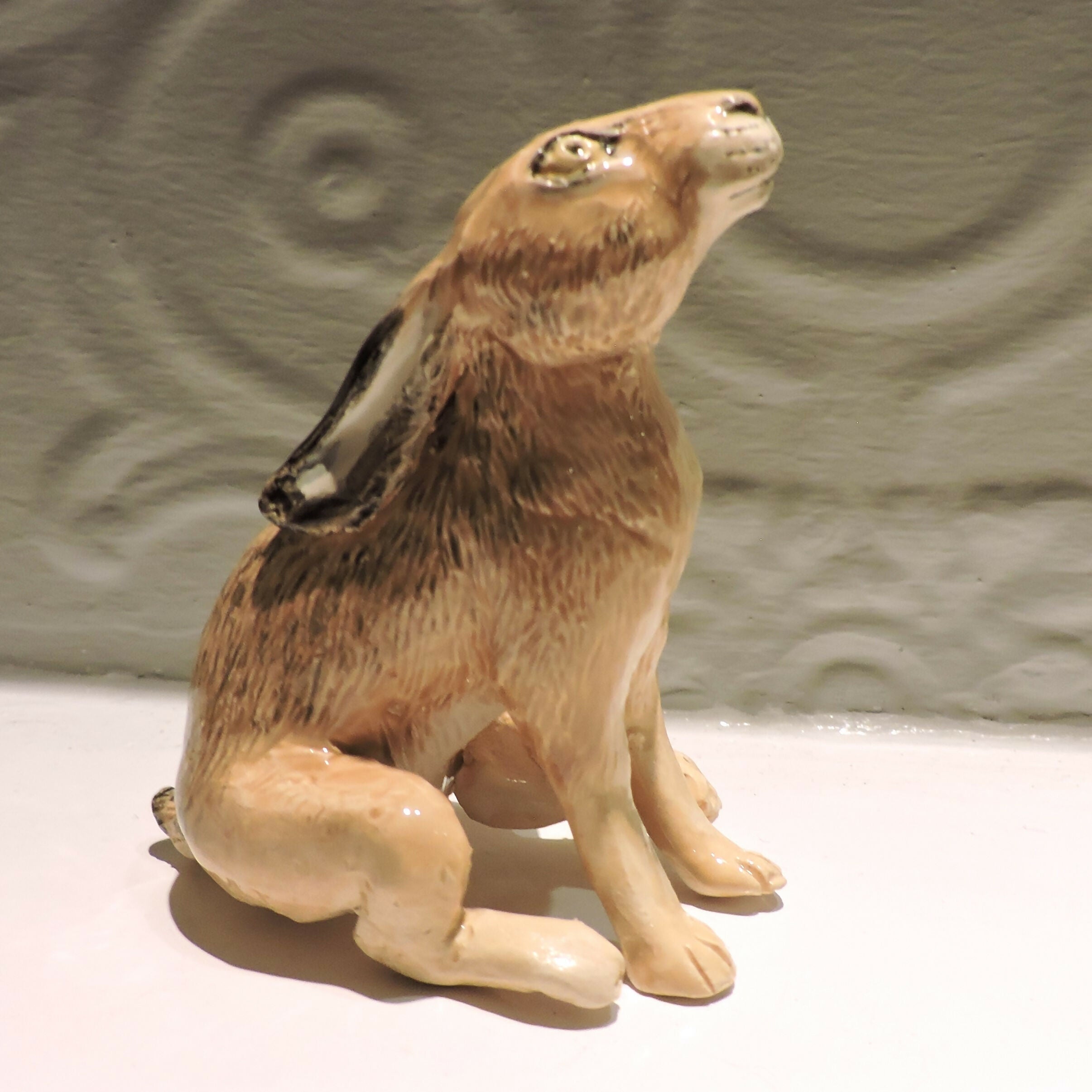 Ceramic Sitting hare sculpture