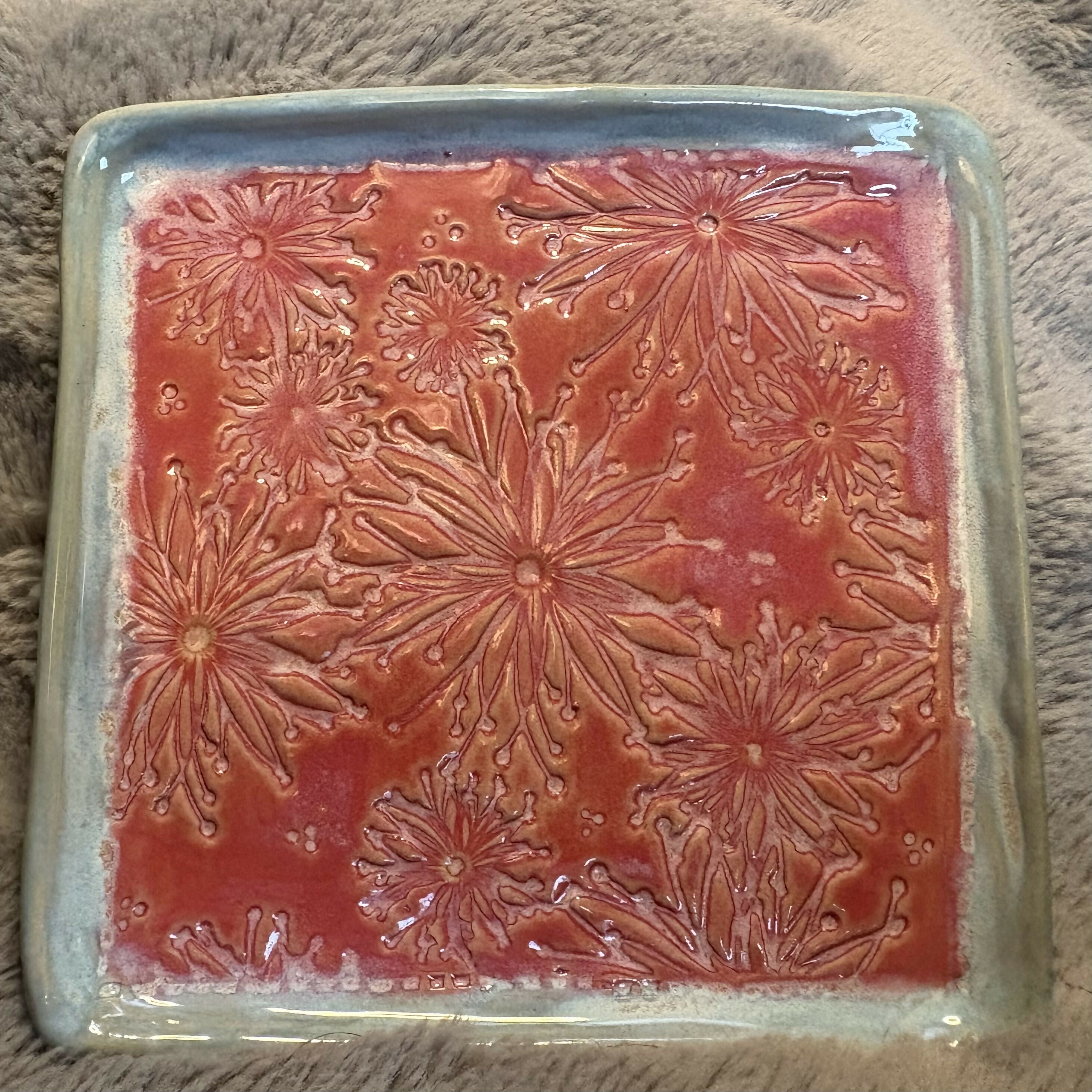 Pink floral Plate
