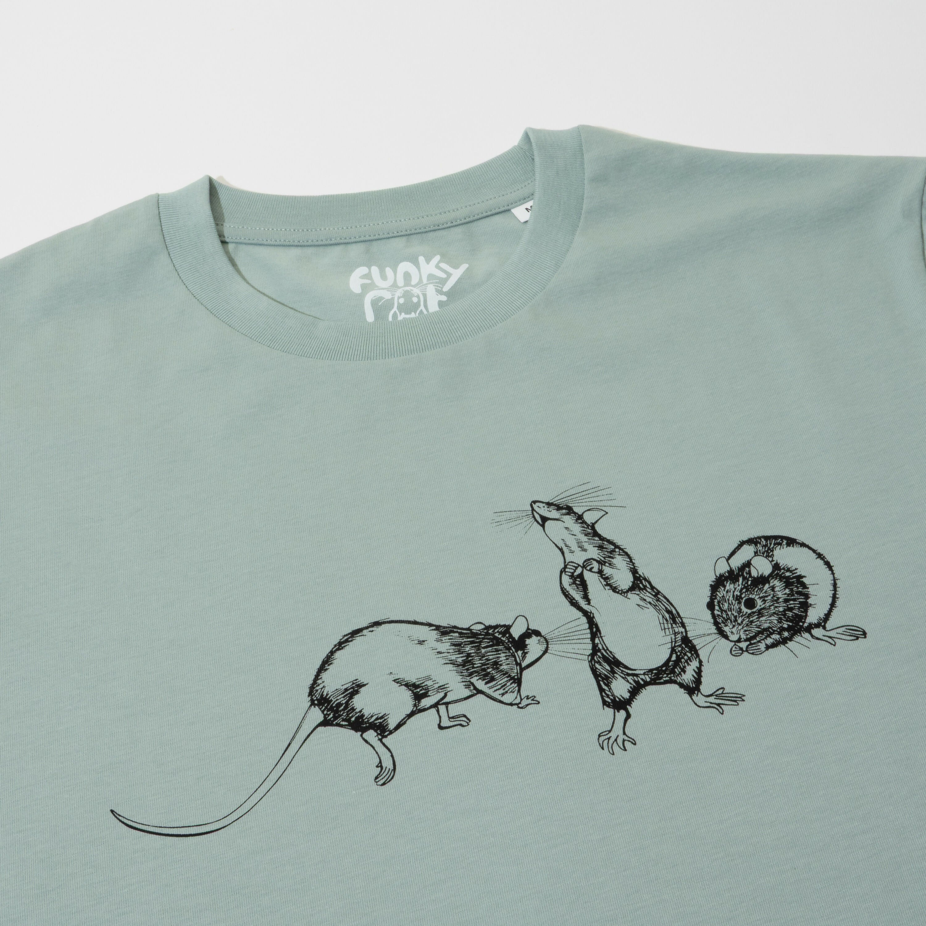 3 Rats Screen Printed Organic Cotton T-Shirt