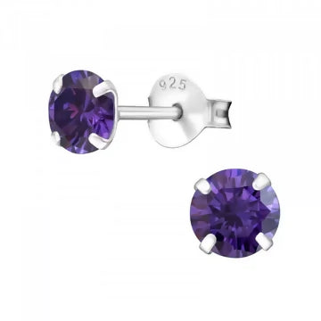 Amethyst Feb Stud