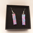 Pink and Gold Rippled Dichroic Earrings