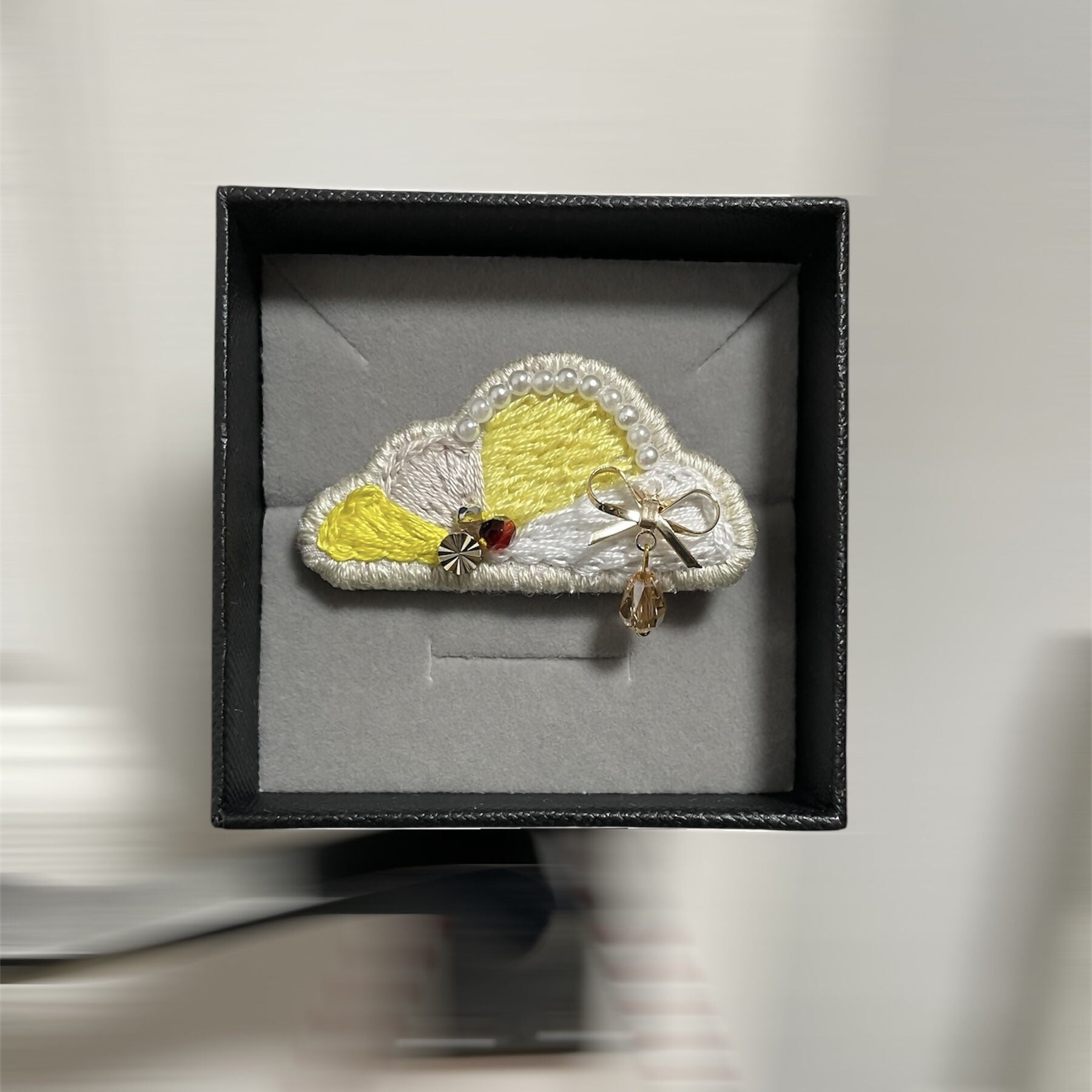 Crystal Embroidery Brooch