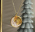 Celestial Christmas Moon and Sunbeam Disc Pendant