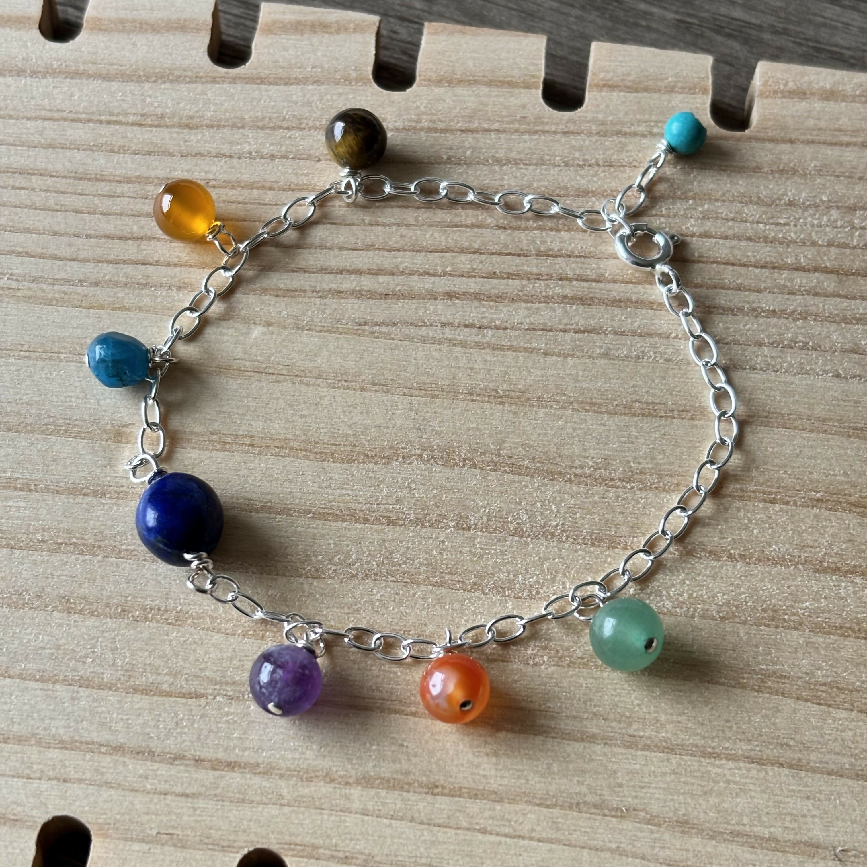 Sterling Silver Chakras Bracelet