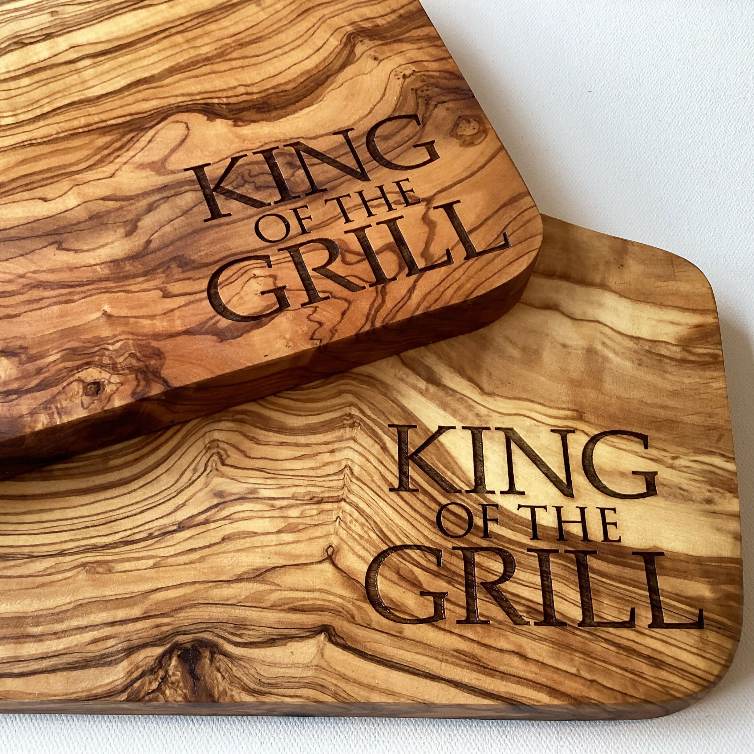 Engraved Rustic King Of The Grill Chopping and Charcuterie Board