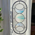 Iridescent & Clear Corded Moon-Phase Stained Glass Panel