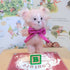 Pink Fluffy Teddy On Vintage Block Ornament
