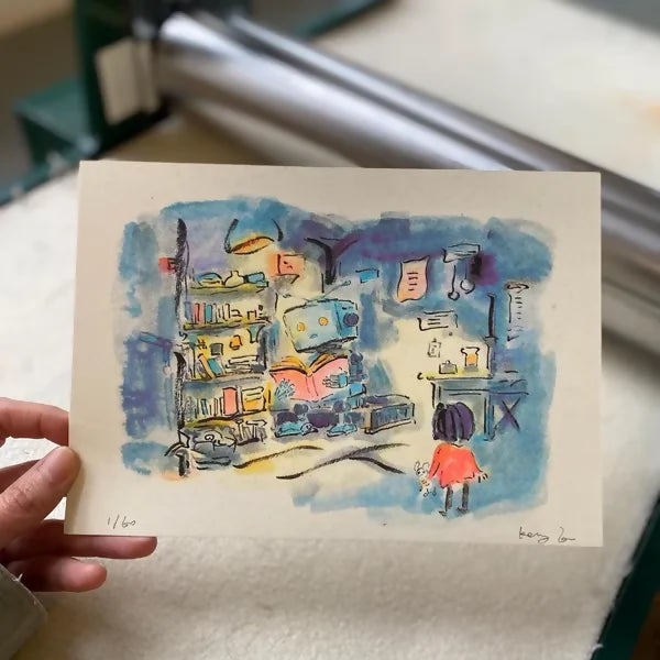 The Girl and the Robot Riso print