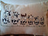 Fun Cow Natural Linen Look Bolster Cushion - Handmade and Embroidered