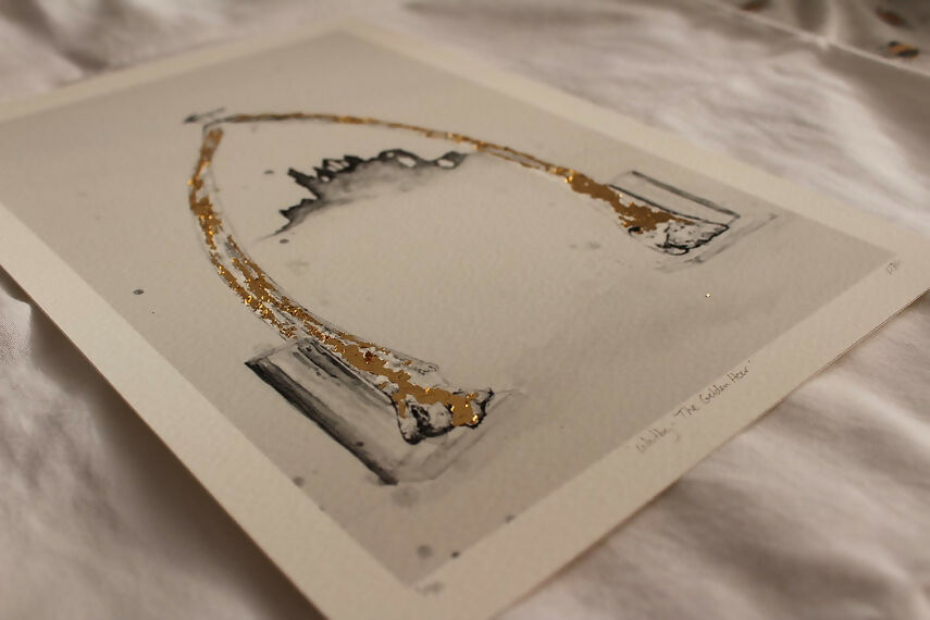 'Whitby The Golden Hour' Limited Edition, Fine Art, Giclee Framed Print Hand Finished With 24k Gold Leaf