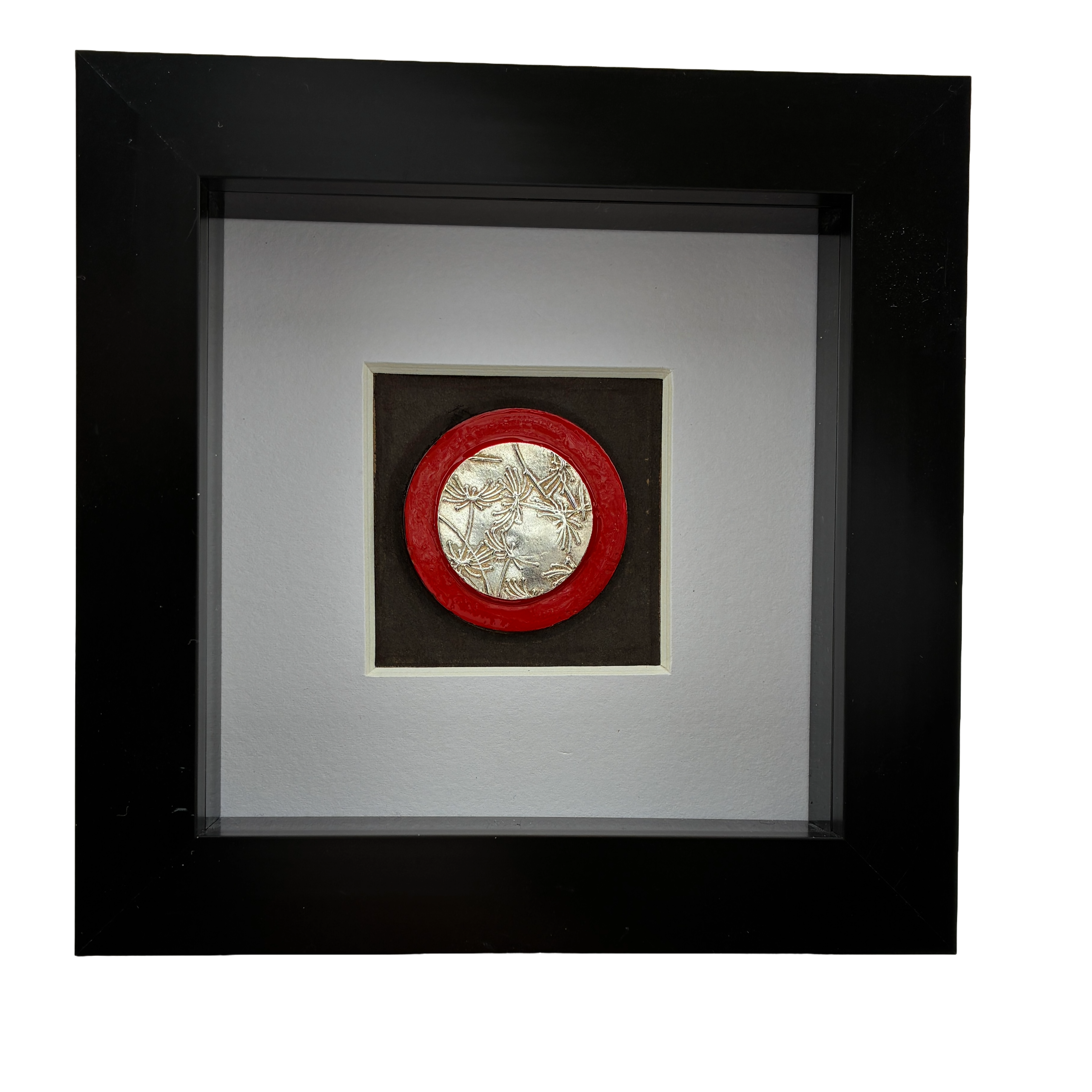 Make a Wish – Handmade Solid Silver Pendant with Dandelion Seedheads as Framed Artwork