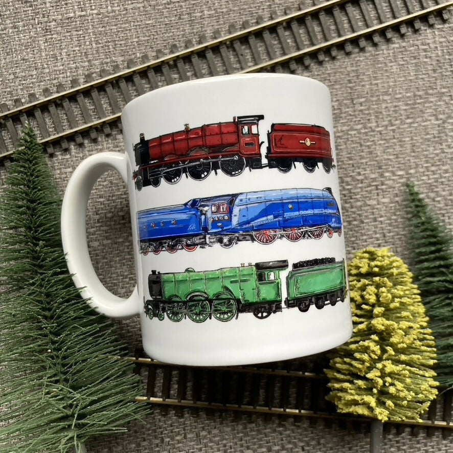 Steam Train Illustrated Mug