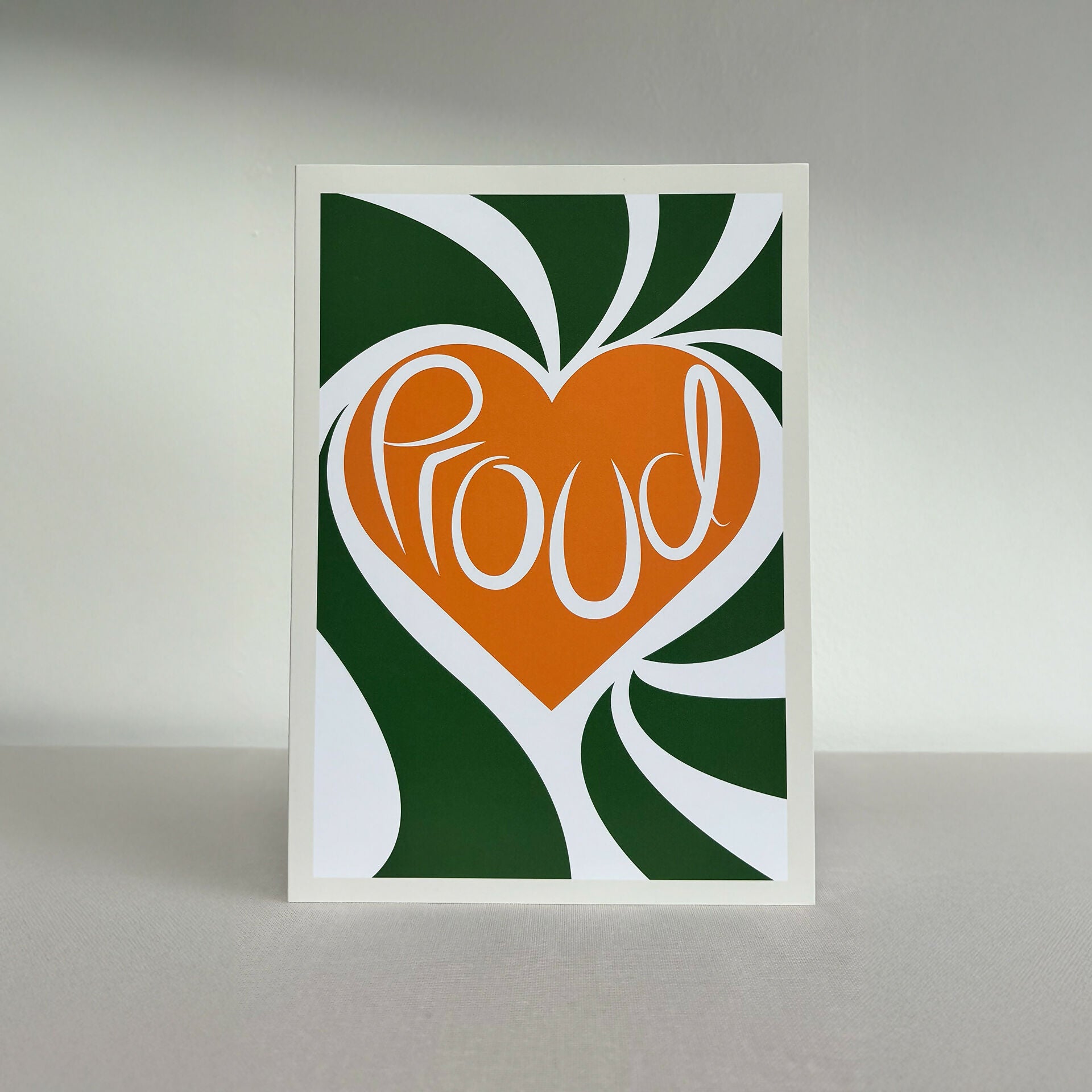Proud Card – Encouragement or Achievement Greeting. Green Design.
