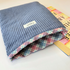 Blue Corduroy Multicolour Plaid Lining Book Sleeve