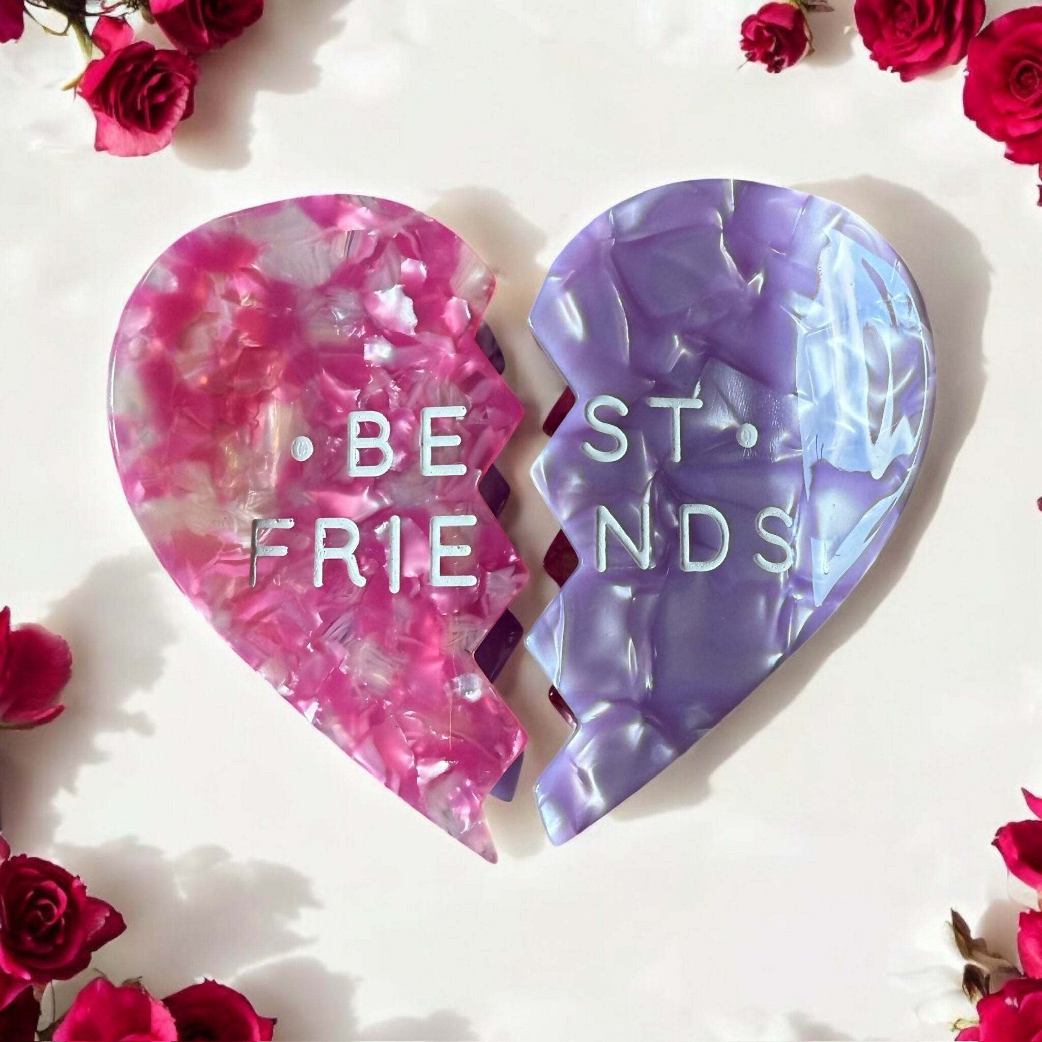 90's Best Friends Heart Hair Claw / Clip