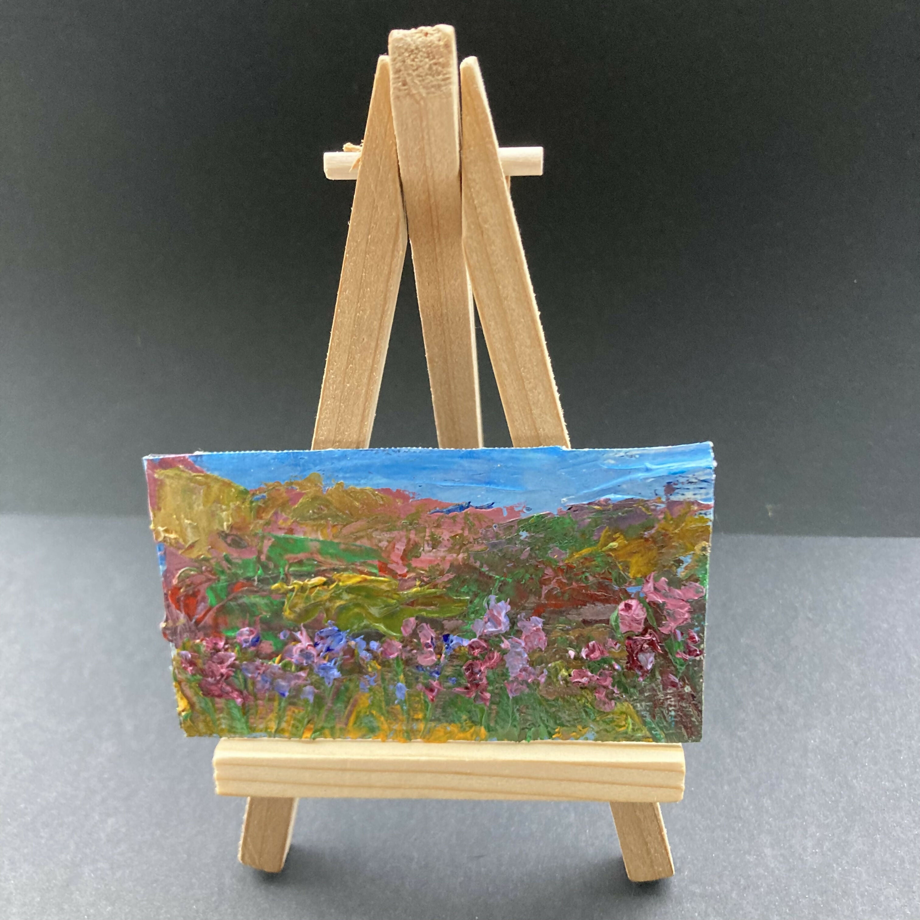 Heather In The Dales Mini Oil Painting Fridge Magnet