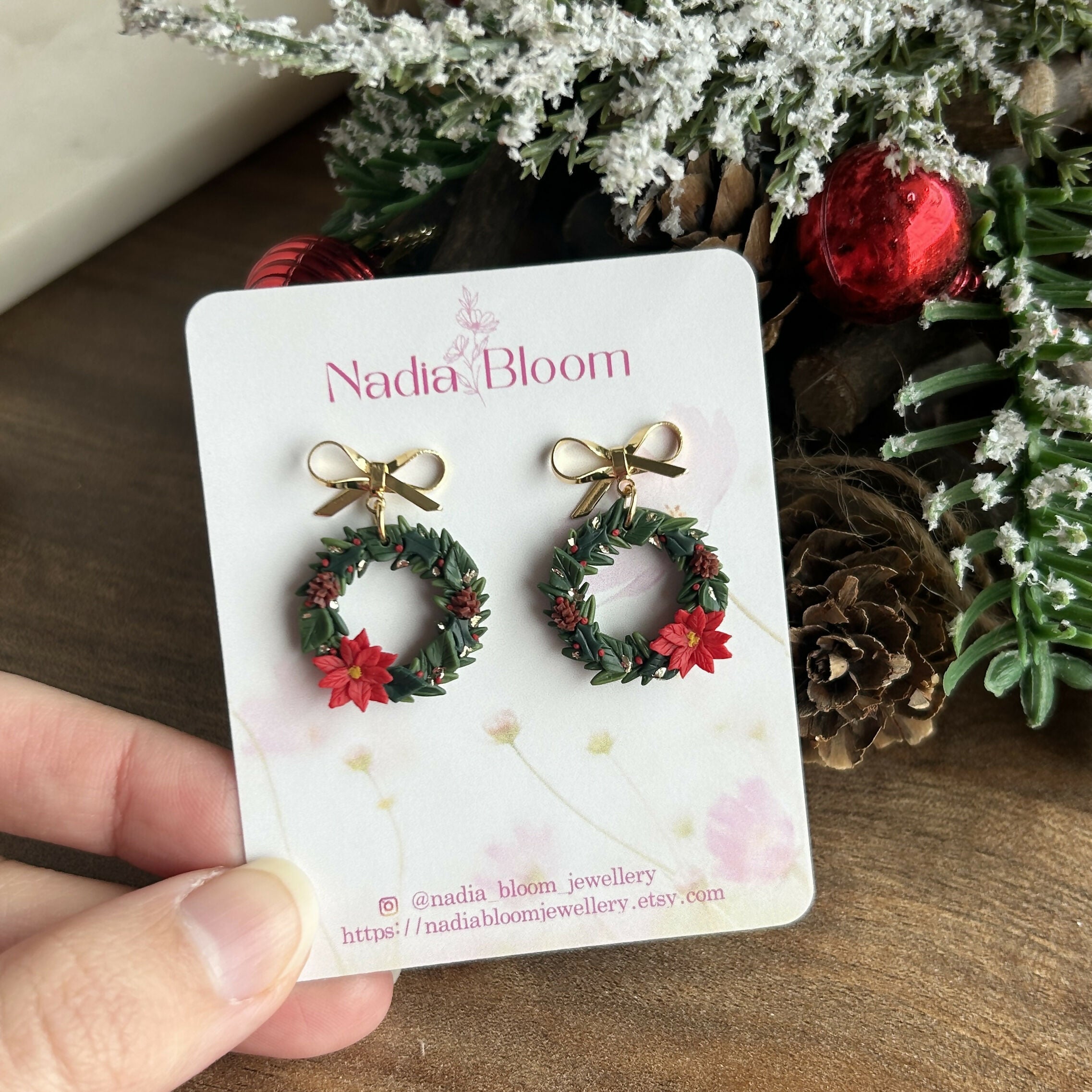 Christmas Wreath Earrings