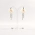 Translucent Flower Drop Earrings with Silver Chain and Crystal Detail
