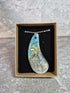 Unique Hand Crafted Pendant With Cyan, Blue, Gold and Silver Marble Effect