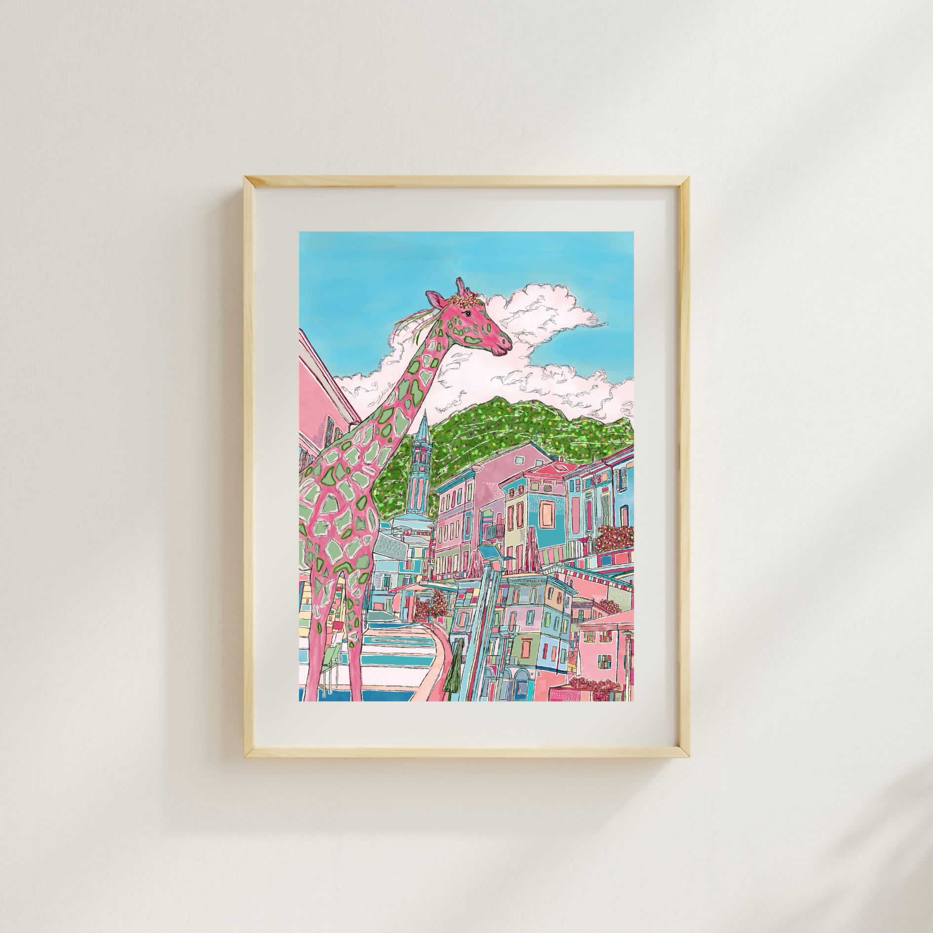 Ciao from Lecco! A4 Hand Illustrated Poster