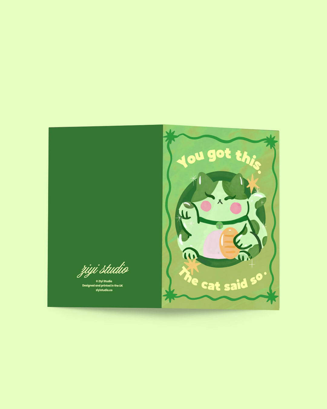 Lucky Cat "You Got This. The Cat Said So." Greetings Card