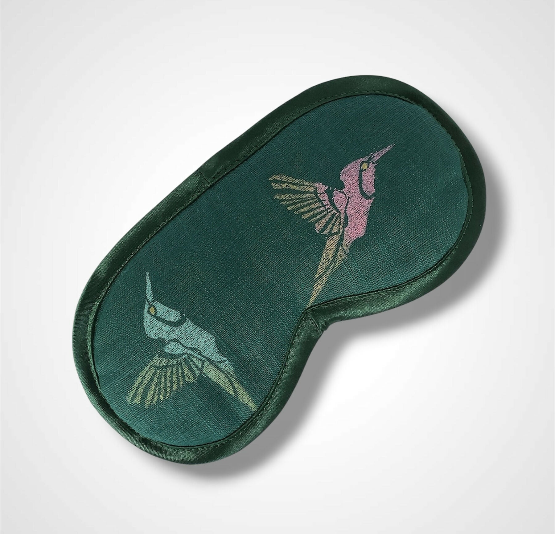 Green Hummingbirds Linen Lavender Infused Eye Mask