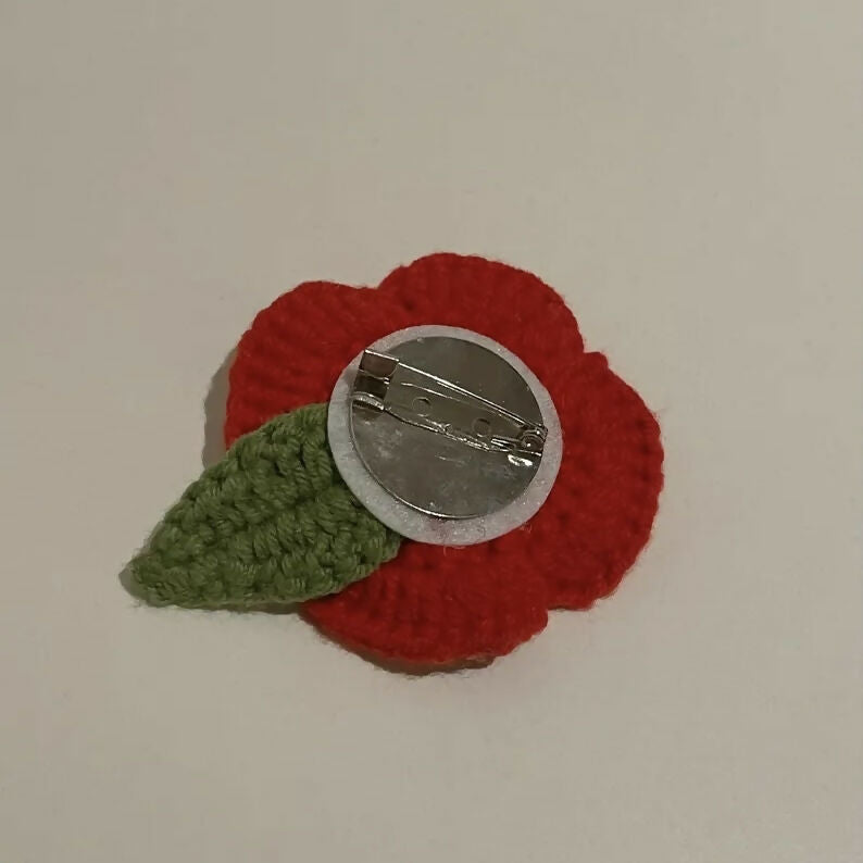 Crochet Poppy Pin