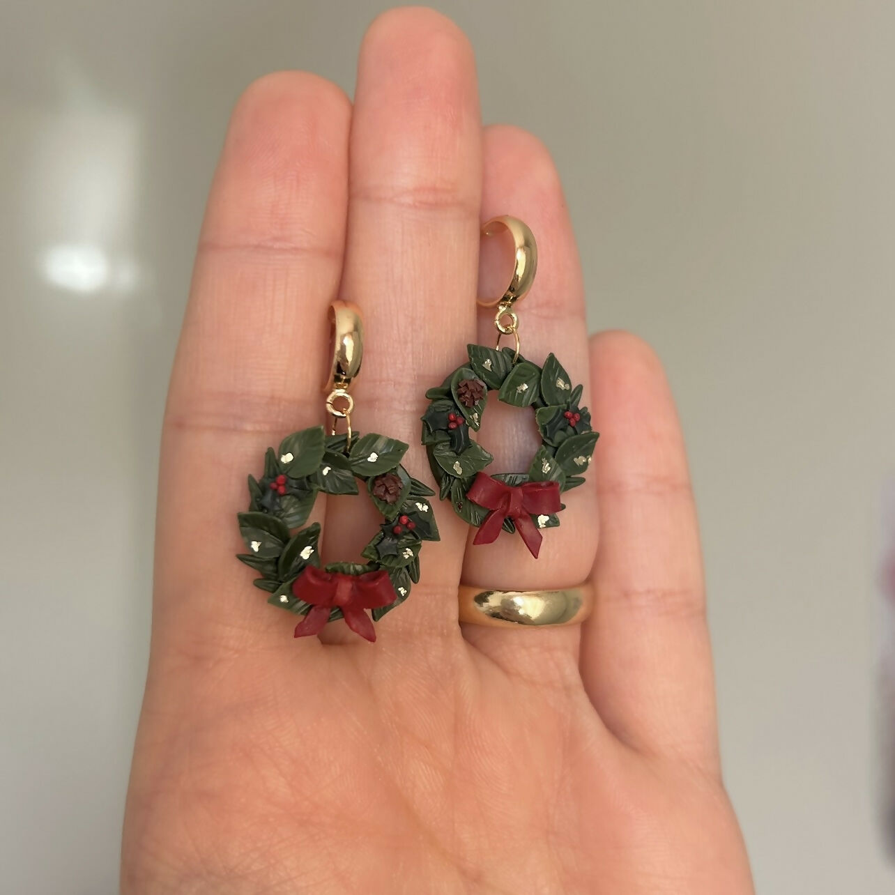 Christmas Wreath Earrings