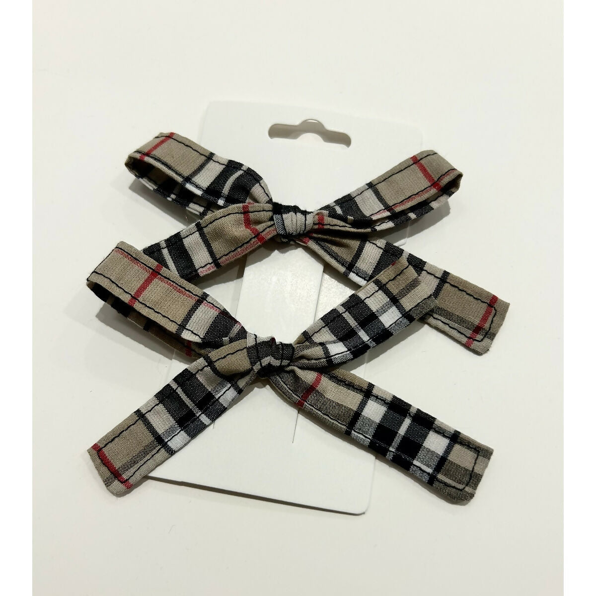 Caramel Tartan Christmas Tiny Hair Bows