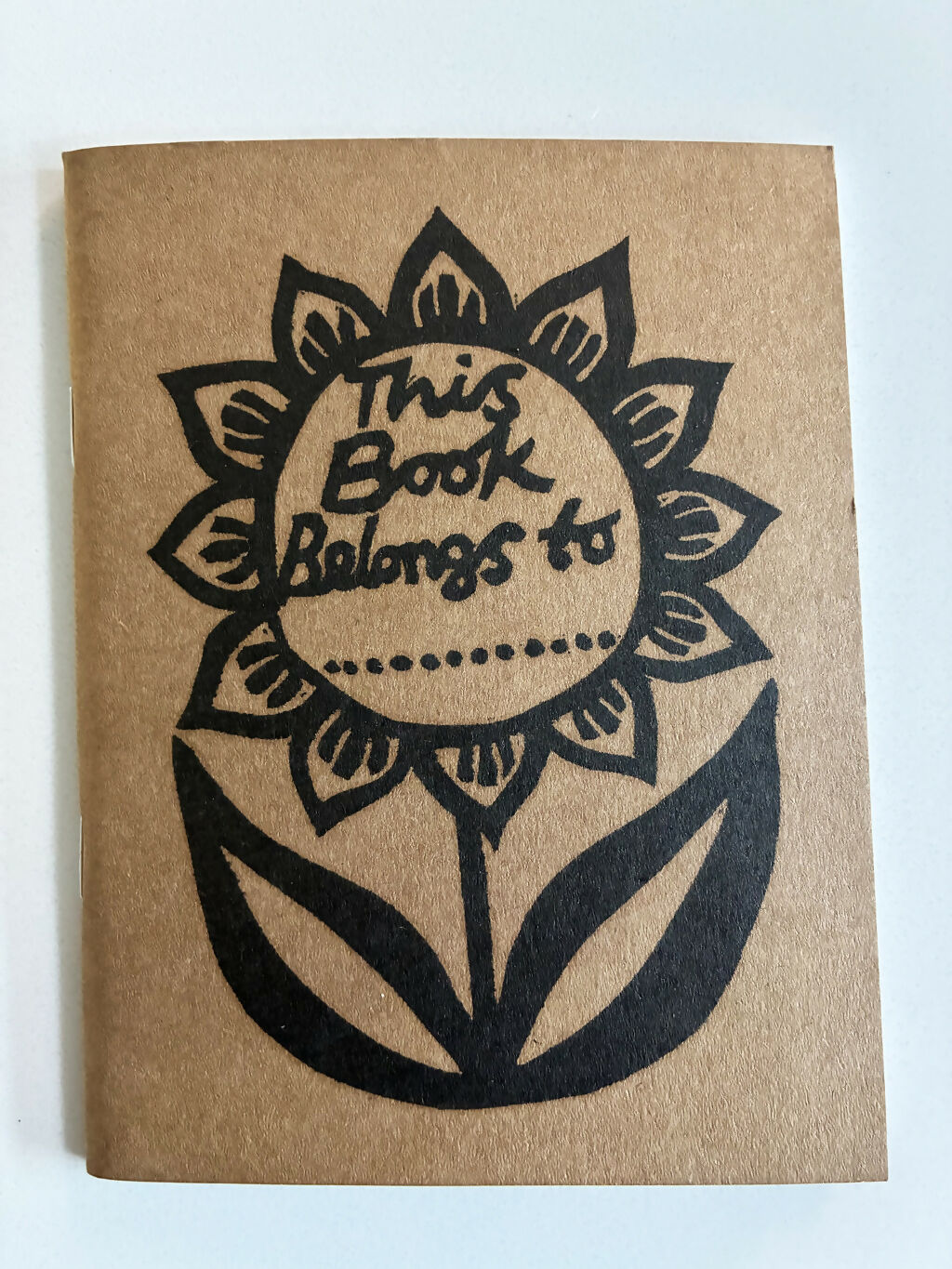 Hand-printed Mini Sketchbook with Flower Design.