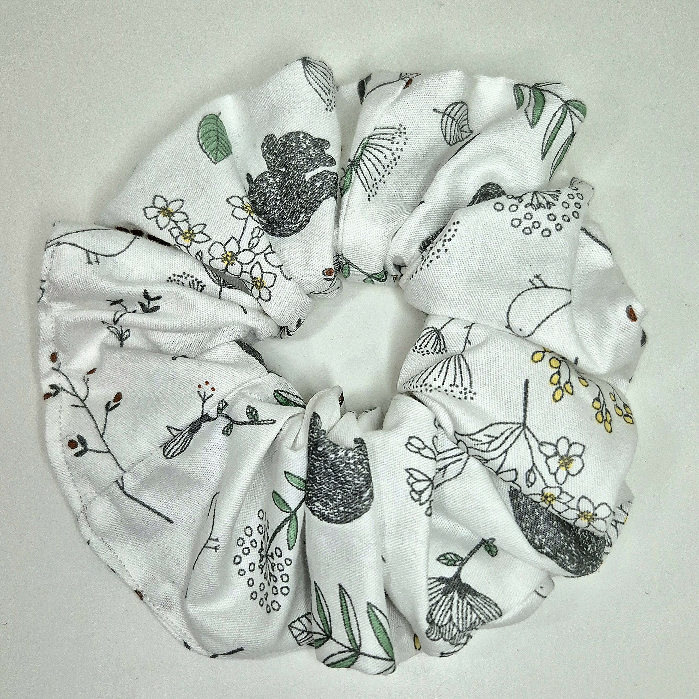 100% Cotton Christmas Festive Large Scrunchie - Various Designs