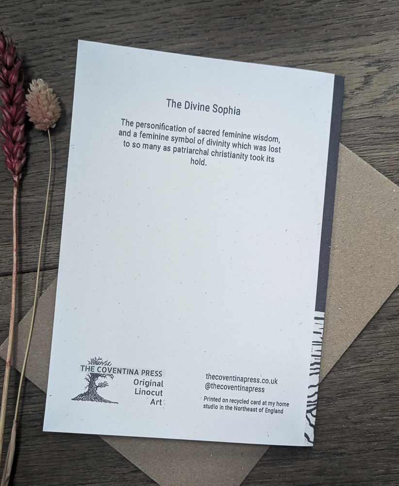GODDESS SOPHIA LINOCUT GREETING CARD