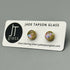 Pastel Dichroic Fused Glass Sterling Silver Stud Earrings - Handmade by Jade Tapson Glass.