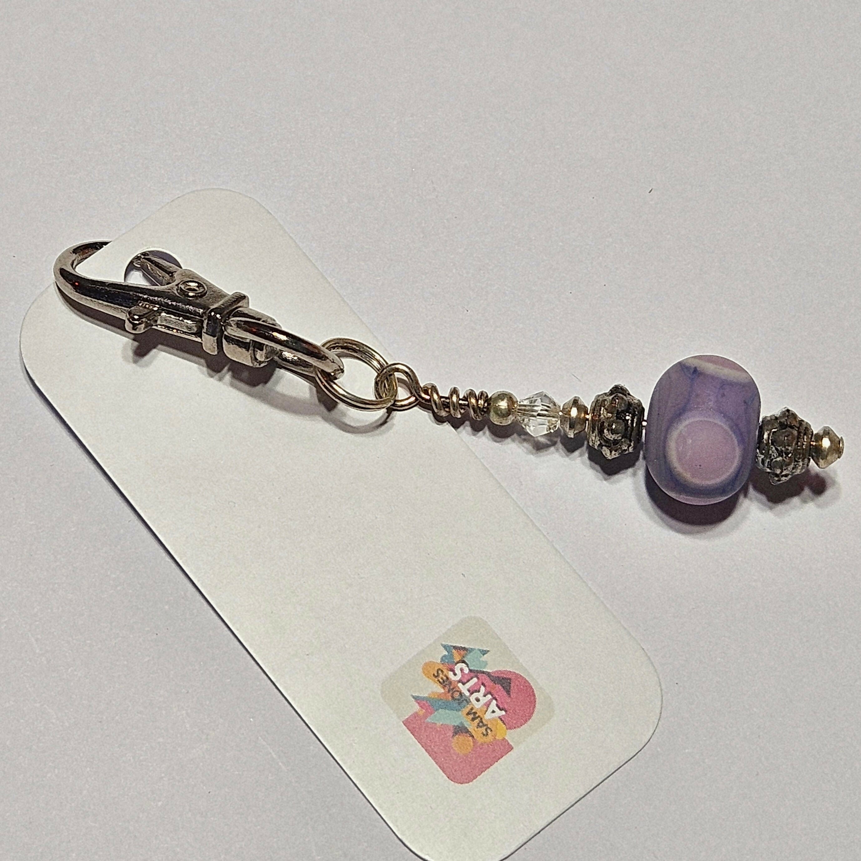 CHARMING GLASS BAG CHARM/KEYRING