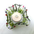 Handmade Handkerchief Tea Light Holder With Pink & Purple Flowers