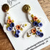 Flower Dangle Earrings – Polymer Clay Textured Earrings, Dainty Earrings, Handmade Clay Jewellery