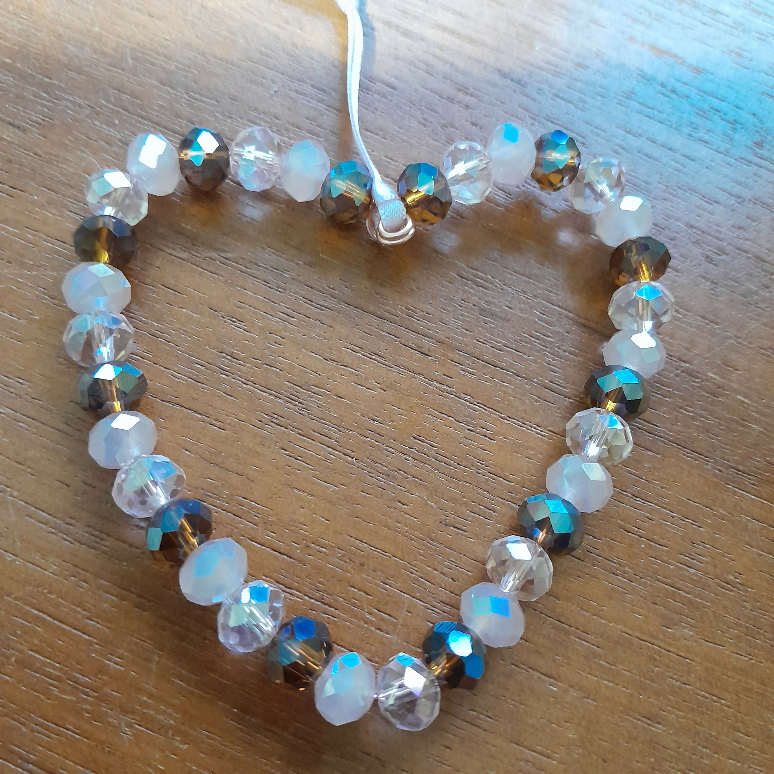 Love Token/Tree Jewellery Pure Copper Wire with Faceted Glass Beads.